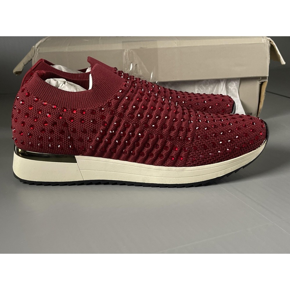 Kenneth Cole Reaction Cameron Jewel Jogger Shoes Womens Size 8 Red Rhinestone